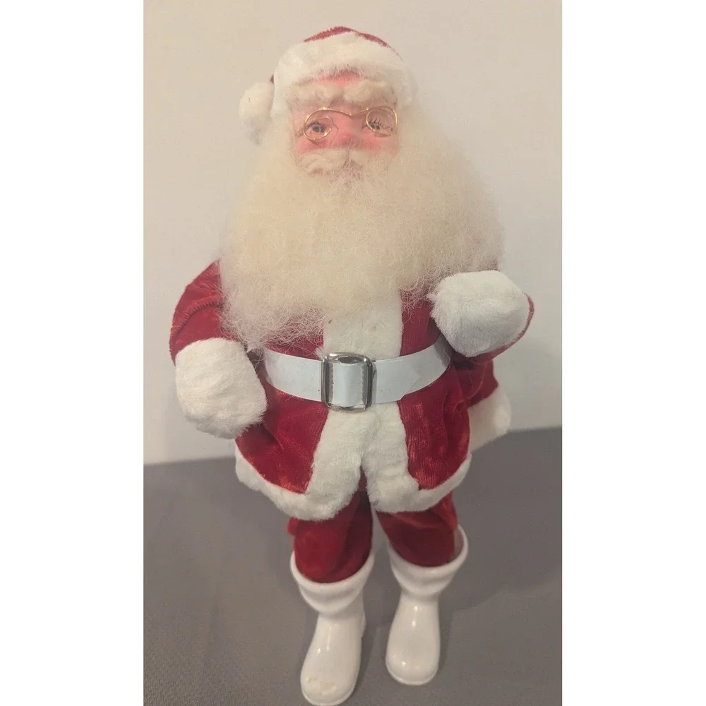 VTG Harold Gale Santa Claus w/ Red Velvet Suit Glasses 14